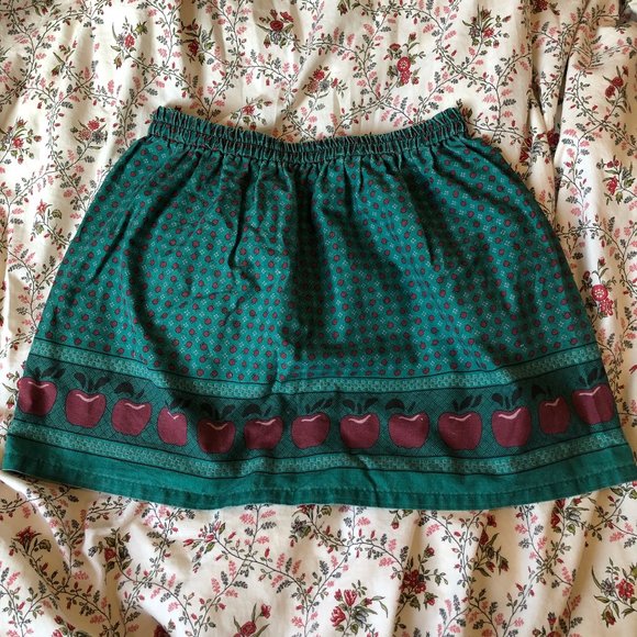 Vintage apple print plaid vibes miniskirt - Picture 1 of 3